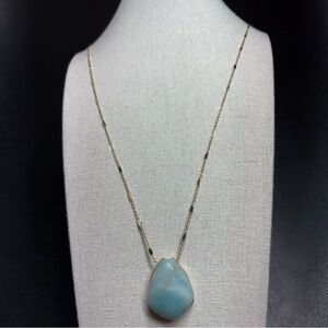 Stella and Dot Gold Necklace with Blue Pendant